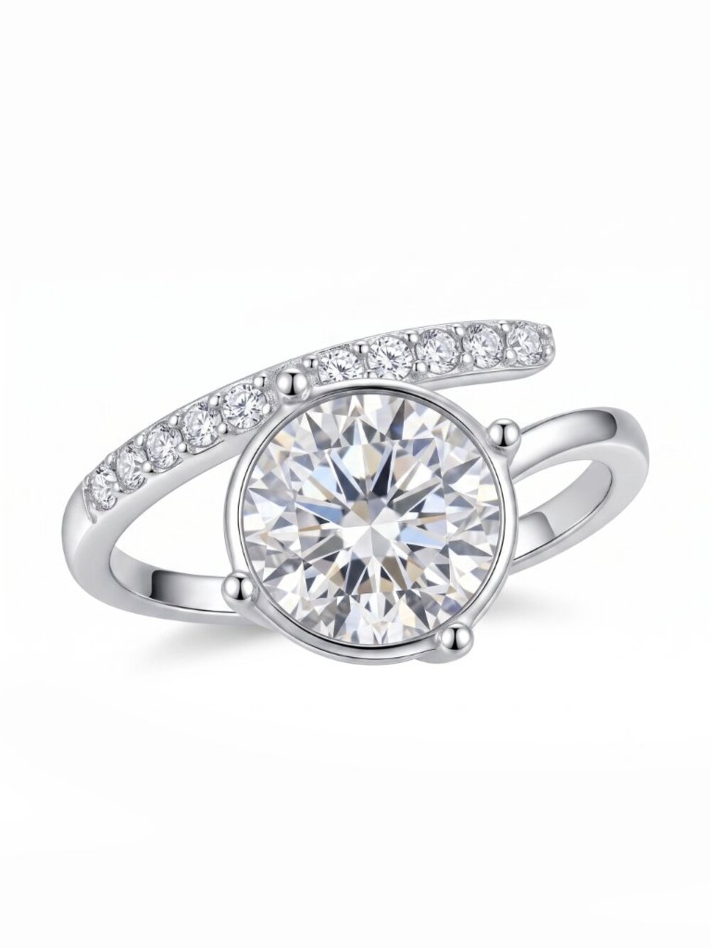 Swarovski Crystal Ring, Made with solid 925 Sterling Silver